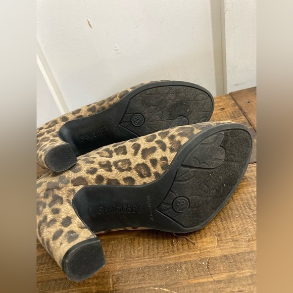 Sam & Libby 8.5 leopard ankle boots heels - Picture 5 of 8